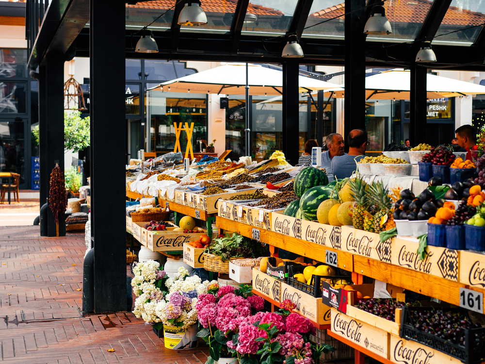 Tirana, Albania, Fruit and vegetable market.